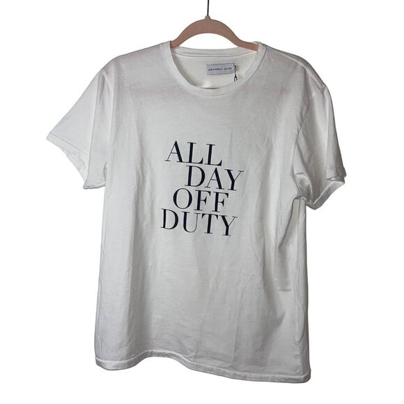 Sincerly Jules Tops - Sincerely Jules Womens T Shirt Size Large White All Day off Duty Pure Cotton New